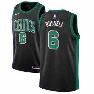 Mens Boston Celtics #6 Bill Russell Black Basketball Swingman Statement Edition Jersey Dzhi